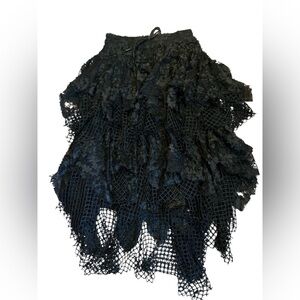 Steampunk Mesh Lace Textured Goth Pirate Skirt NWT